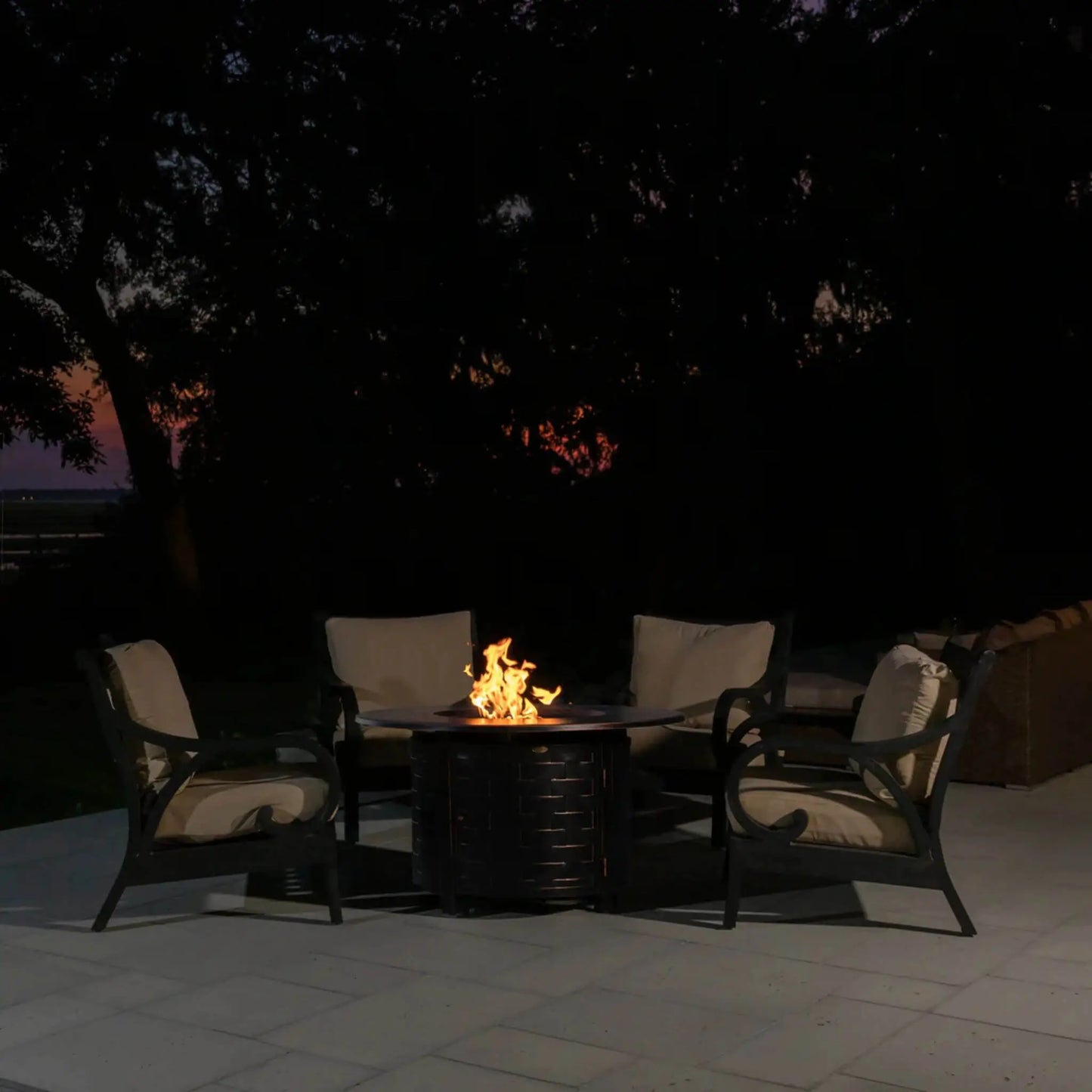 Fire Sense Perissa Woven Aluminum Propane Fire Pit - Additional View