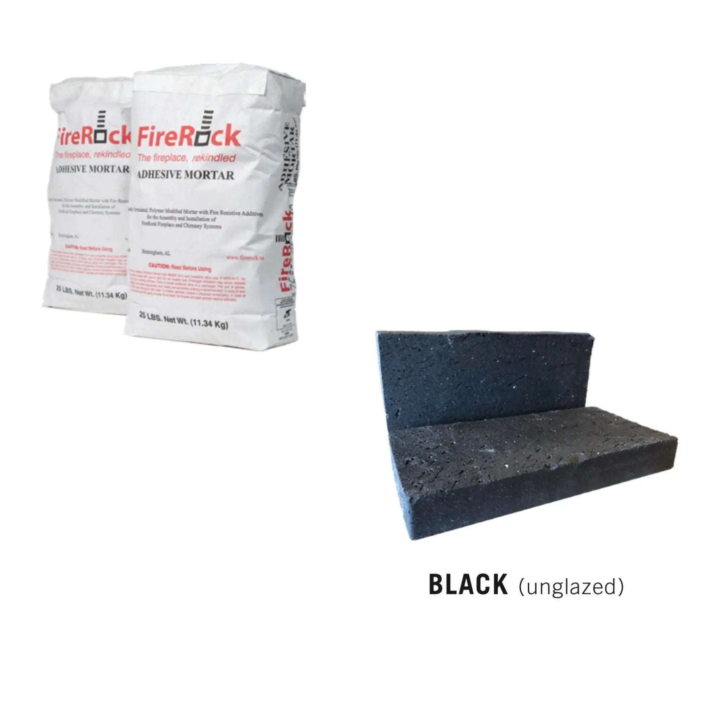 Outdoor Firebrick Install Kit Black Brick