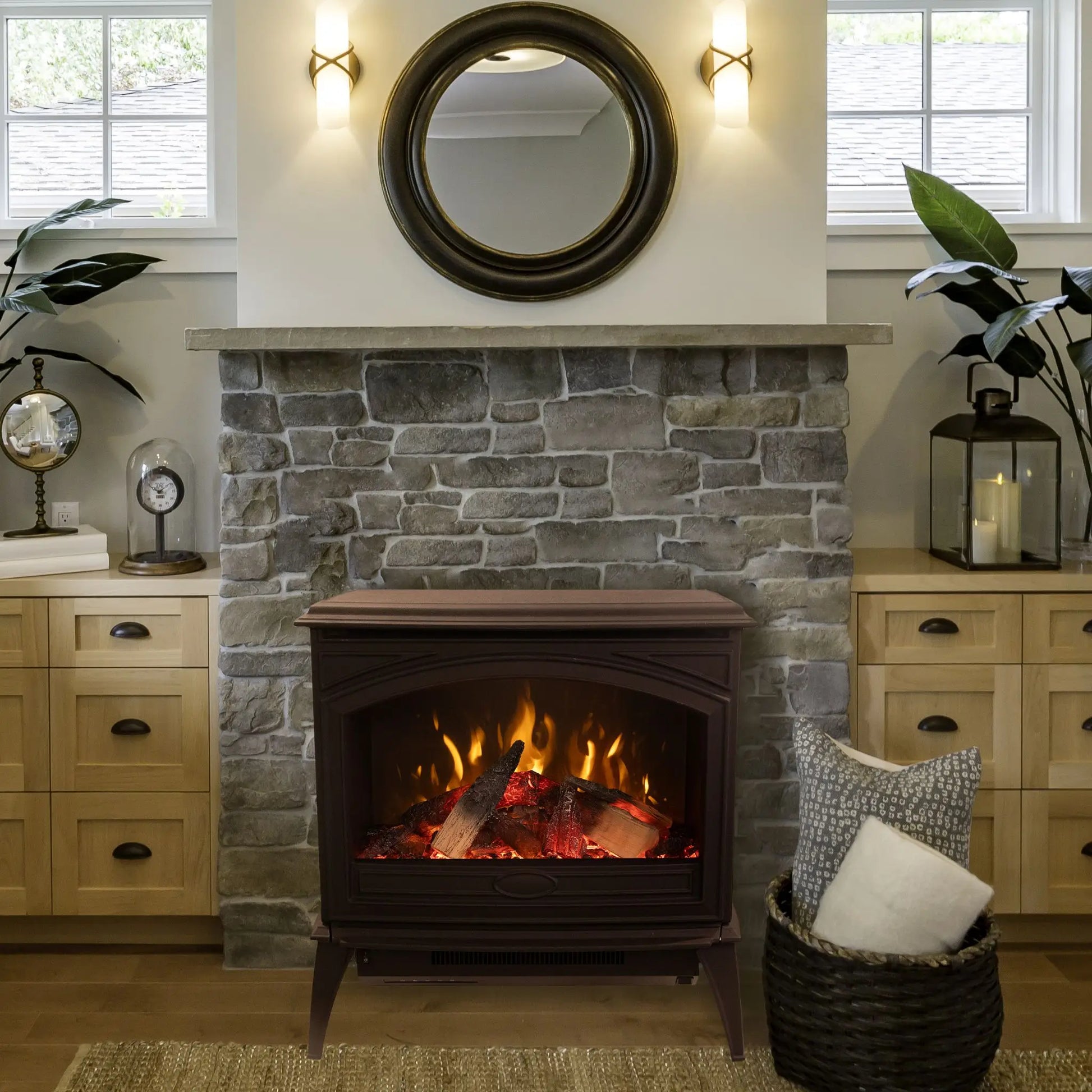 Amantii Lynwood Cast Iron Electric Fireplace - Additional View