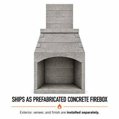 FireRock Pre-Fabricated Arched Outdoor Wood Burning Fireplace | Tuscan-Style Masonry | 30", 36" & 42"
