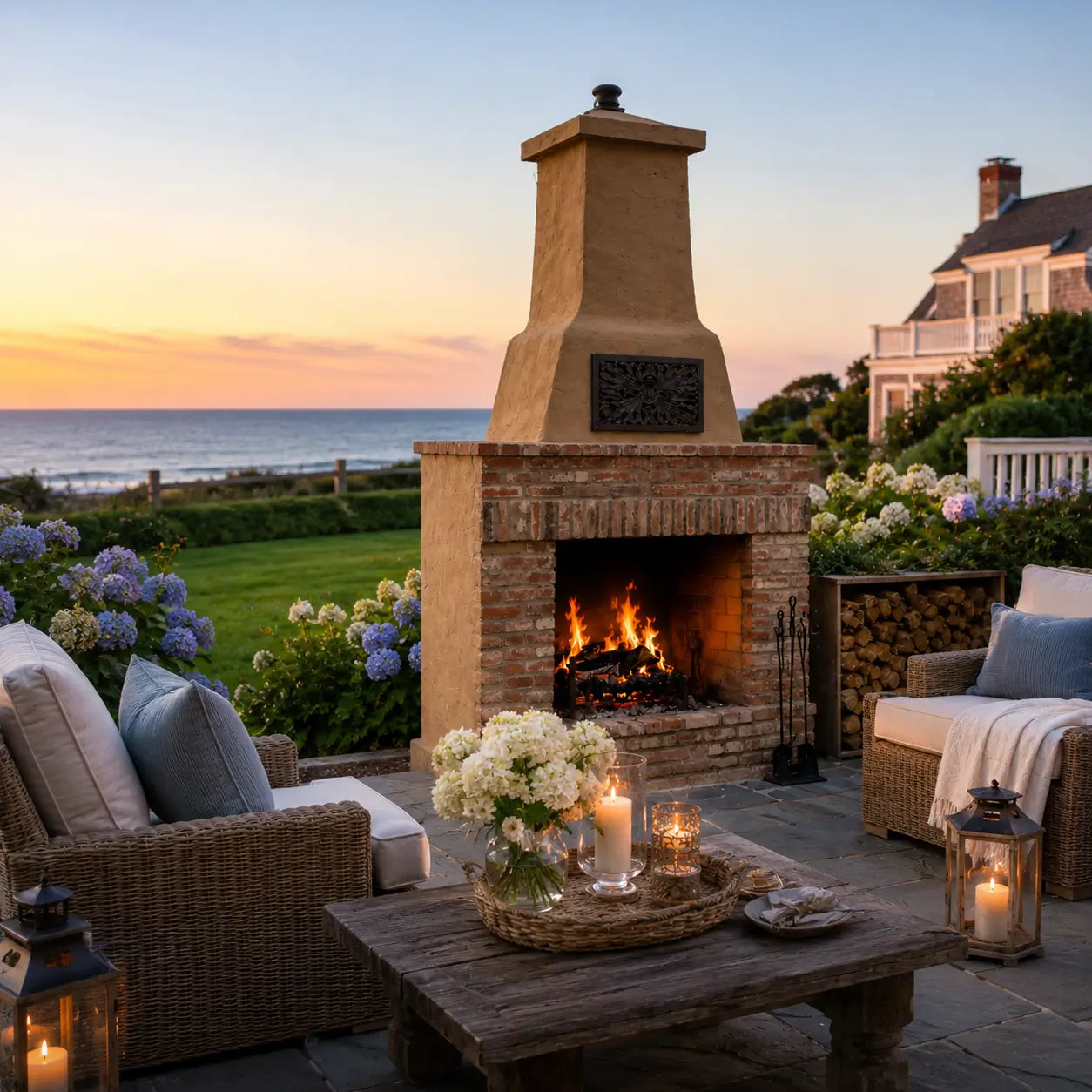 FireRock Pre-Fabricated Outdoor Wood Burning Fireplace – 30 36 42-Inch – Outdoor Entertaining View