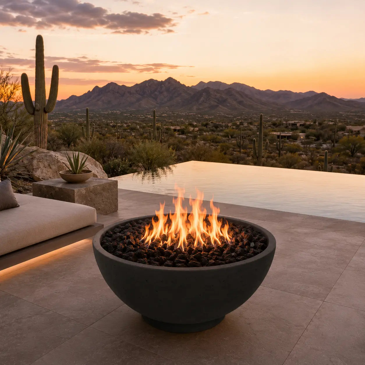 Fire Gear Sanctuary Series Fire Bowl | 39-Inch | GFRC | NG & LP