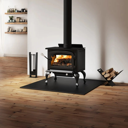 Drolet Columbia II Wood Stove - Black Finish Angle View