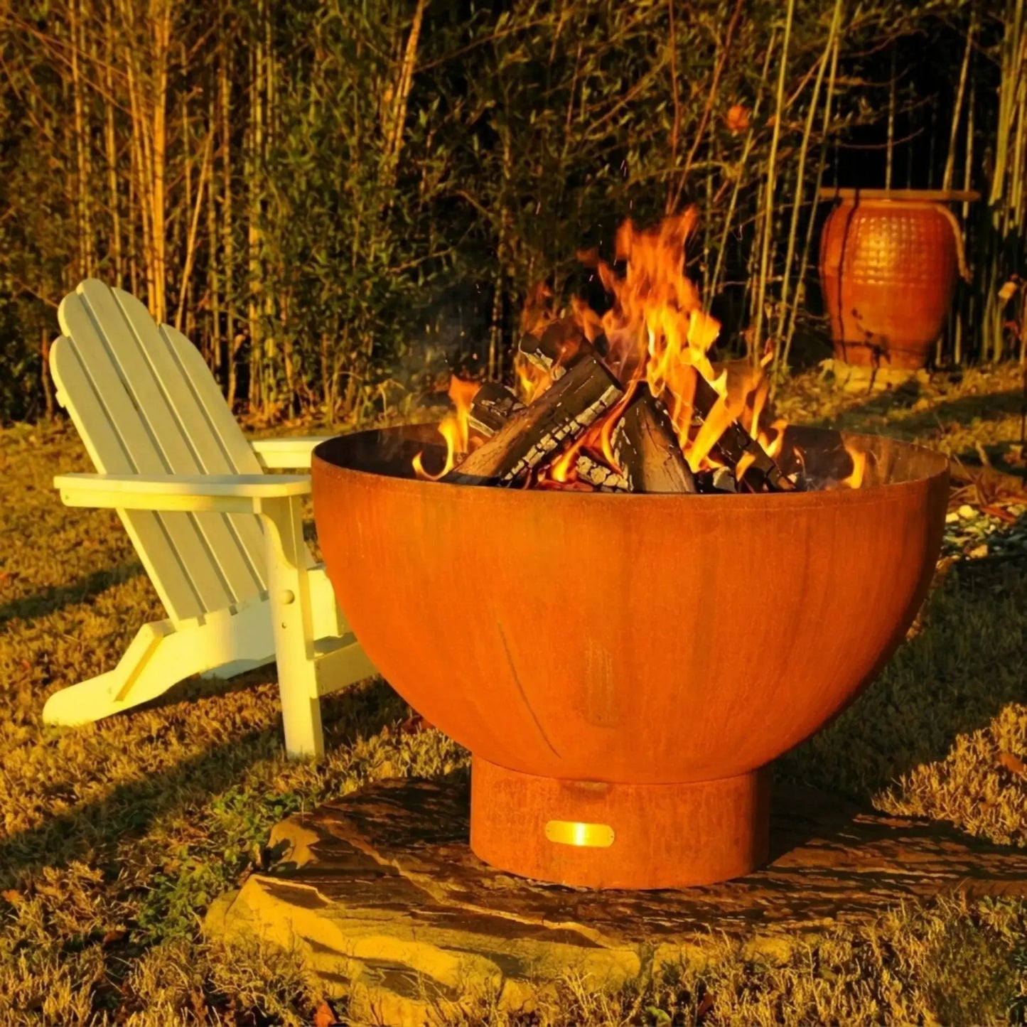 Fire Pit Art Crater Steel Fire Pit – Minimalist Bowl Design Outdoor Fire Pit – Main Product Photo