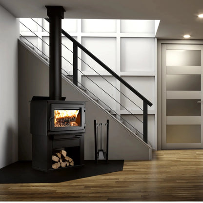 Drolet Deco II Wood Stove Black Finish Angle View