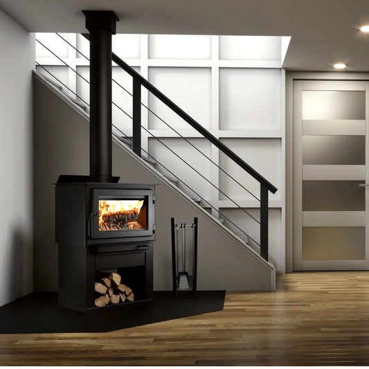 Drolet Deco II Wood Stove Black Finish Angle View