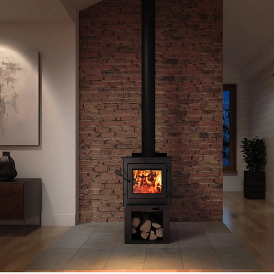 Drolet Deco Nano Wood Stove - Black Finish Front View
