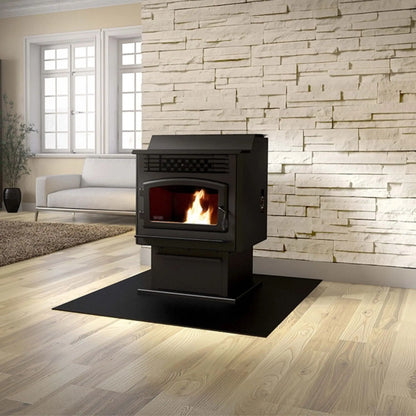 Ventis Eco-55 ST Wood Pellet Stove Black Finish Front View