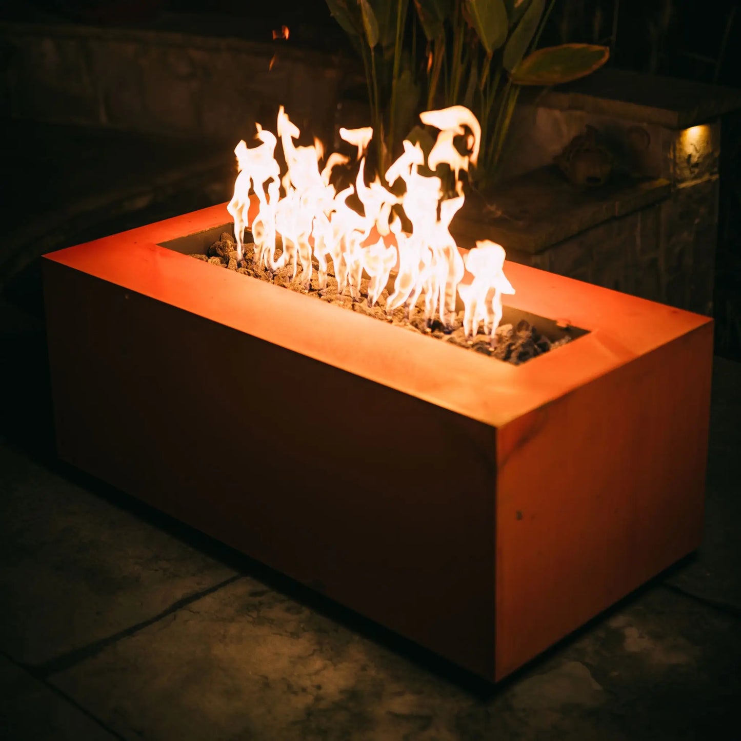 Fire Pit Art Linear Fire Pit 72-Inch – Extra-Large Steel Outdoor Fire Pit Table – Main Product Photo
