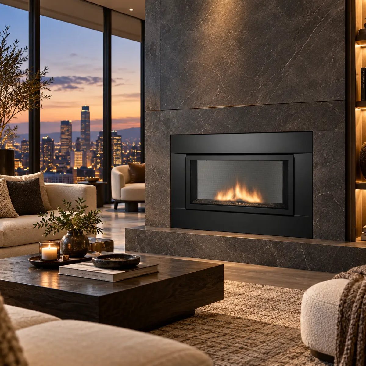 Sierra Flame Newcomb 36" Direct Vent Linear Gas Fireplace | Deluxe | NG & LP