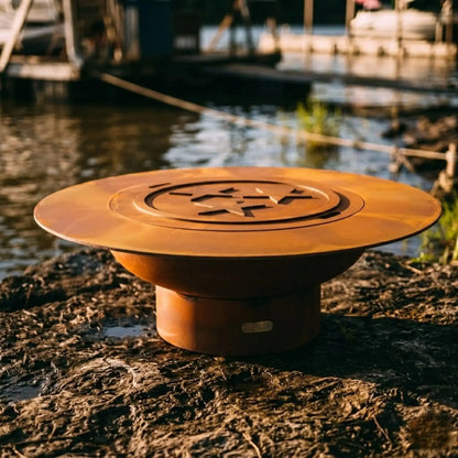 Fire Pit Art Magnum Steel Fire Pit With Lid – Oversized Ring Design Outdoor Fire Pit – Main Product Photo