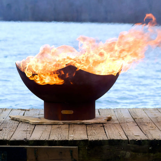Fire Pit Art Manta Ray Steel Fire Pit – Ocean-Inspired Sculptural Outdoor Fire Pit – Main Product Photo
