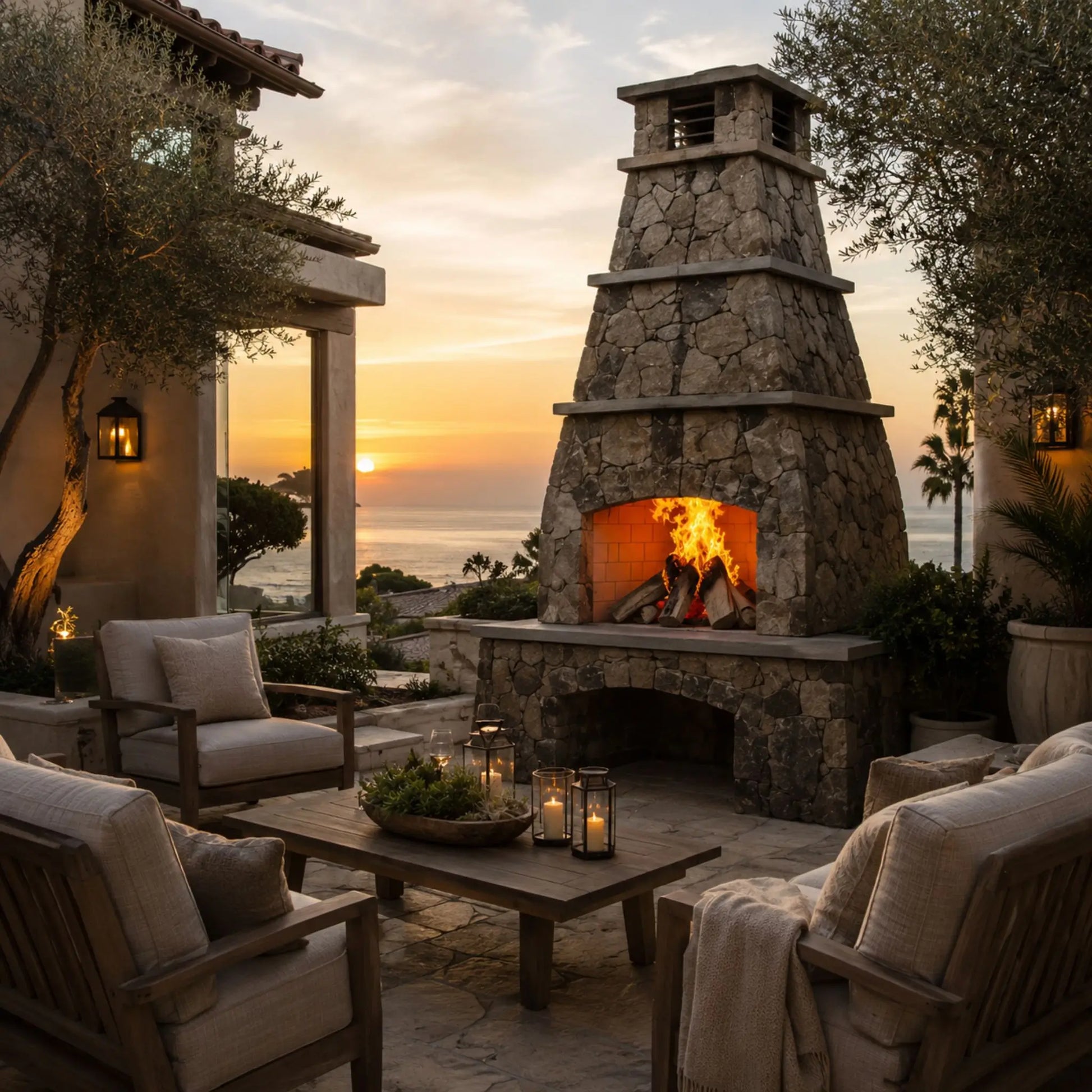 FireRock Pre-Fabricated Arched Outdoor Wood Burning Fireplace – Tuscan-Style Masonry – Features Overview