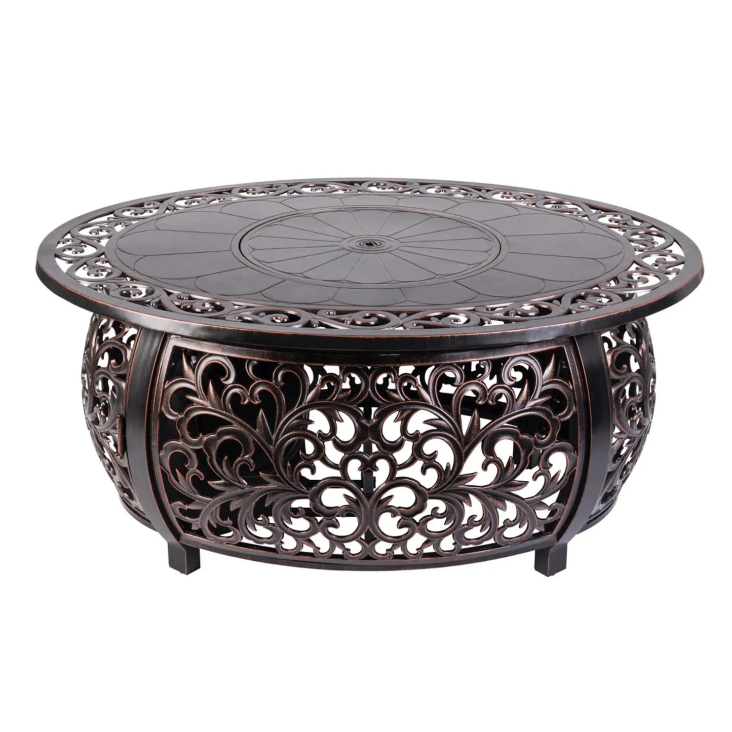 Fire Sense Toulon Oval Aluminum Propane Fire Pit - Product View 4