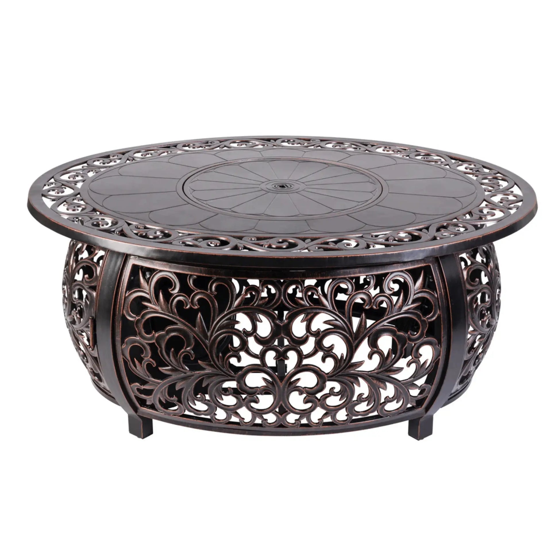 Fire Sense Toulon Oval Aluminum Propane Fire Pit - Product View 4
