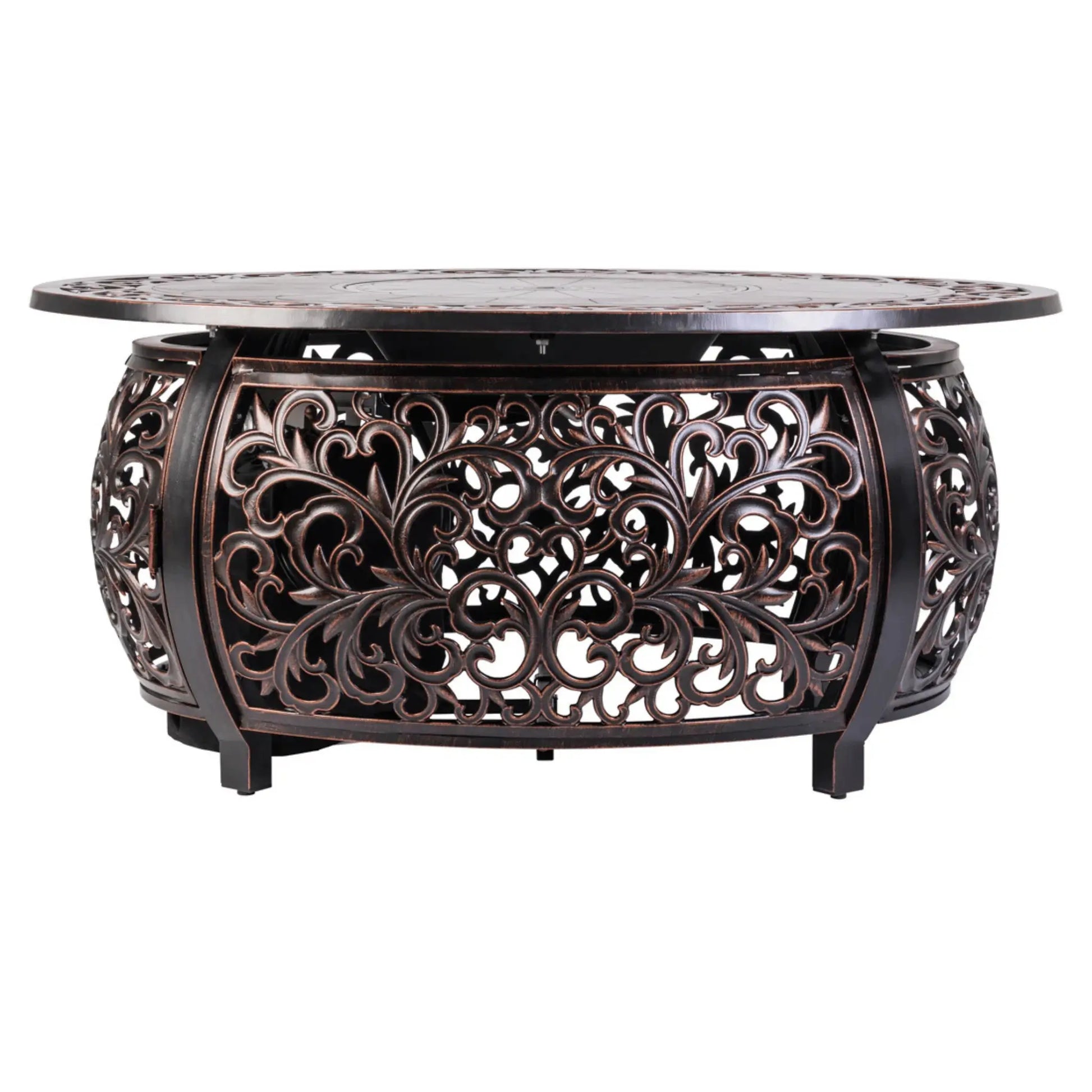 Fire Sense Toulon Oval Aluminum Propane Fire Pit - Product View 3