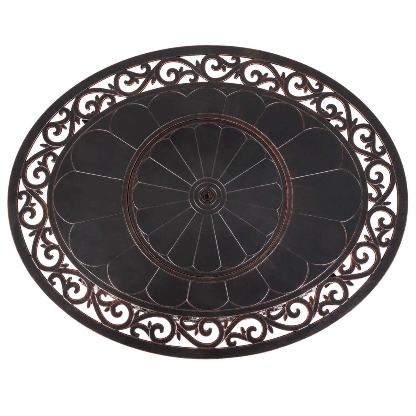 Fire Sense Toulon Oval Aluminum Propane Fire Pit - Product View 5
