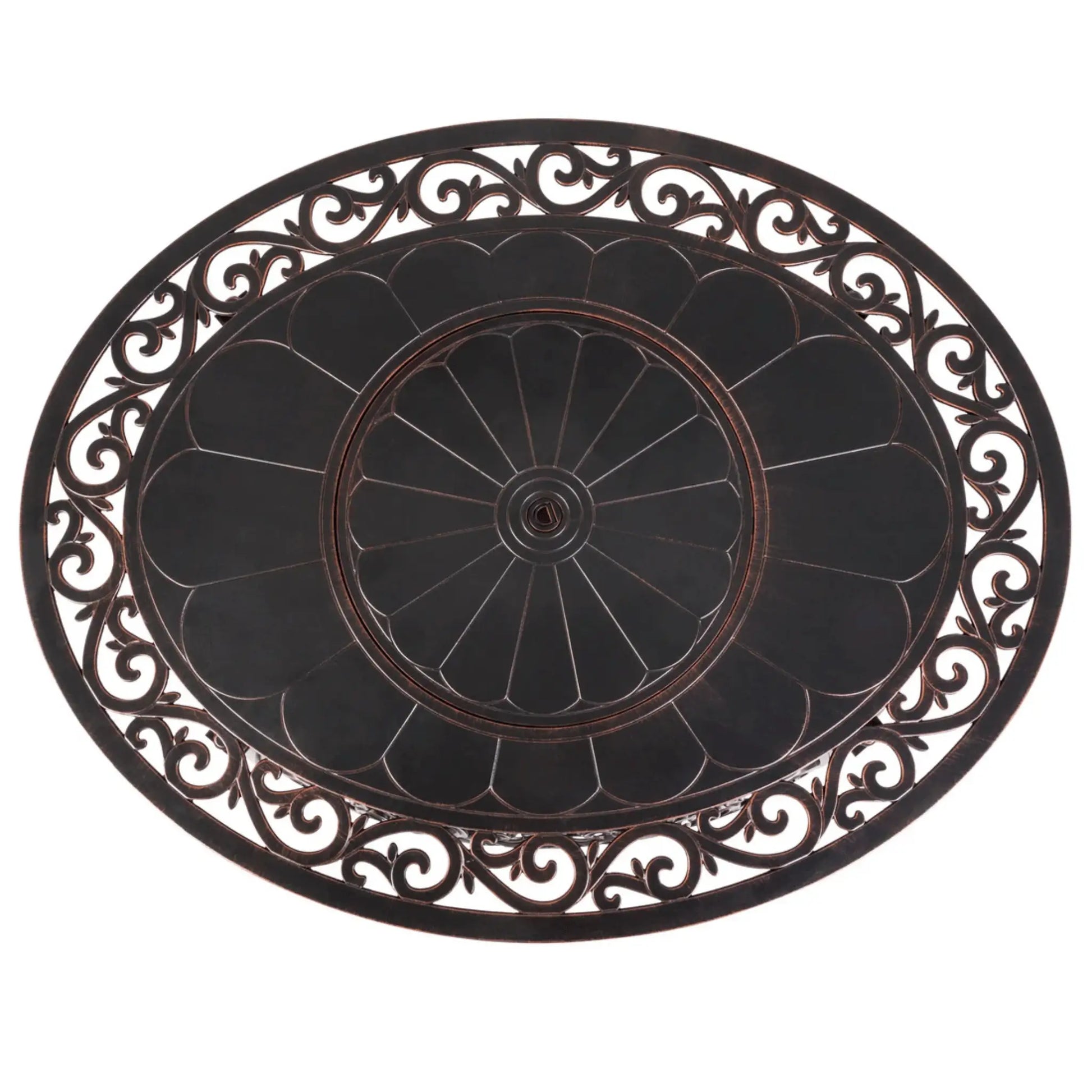 Fire Sense Toulon Oval Aluminum Propane Fire Pit - Product View 5