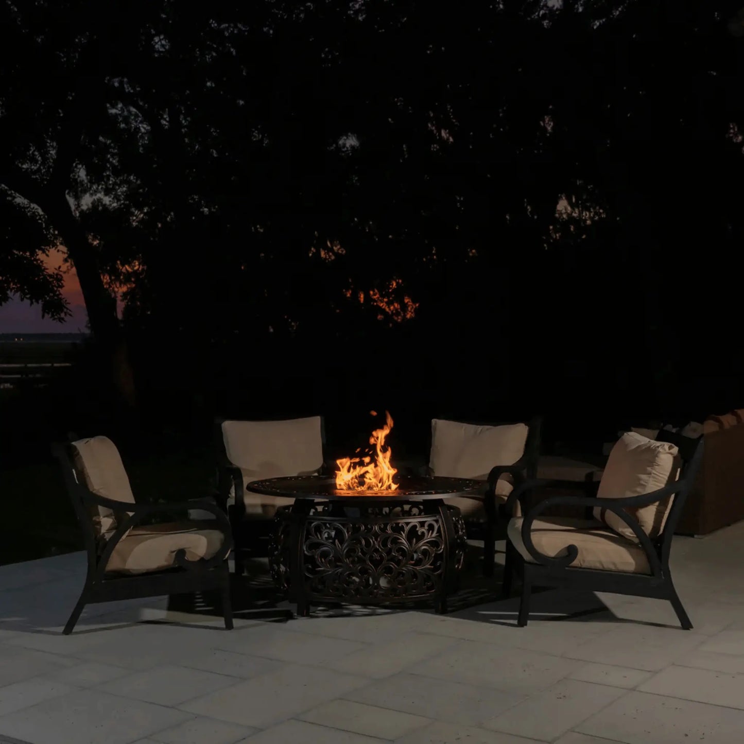 Fire Sense Toulon Oval Aluminum Propane Fire Pit - Product View 8