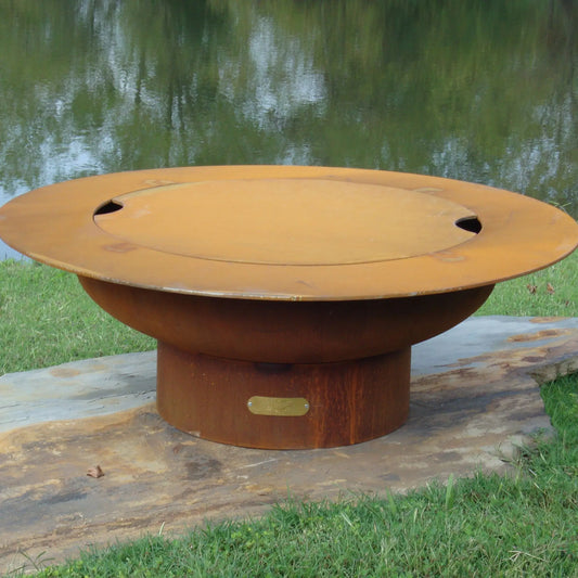 Fire Pit Art Saturn Steel Fire Pit With Lid – Planet Ring Design Outdoor Fire Pit – Main Product Photo