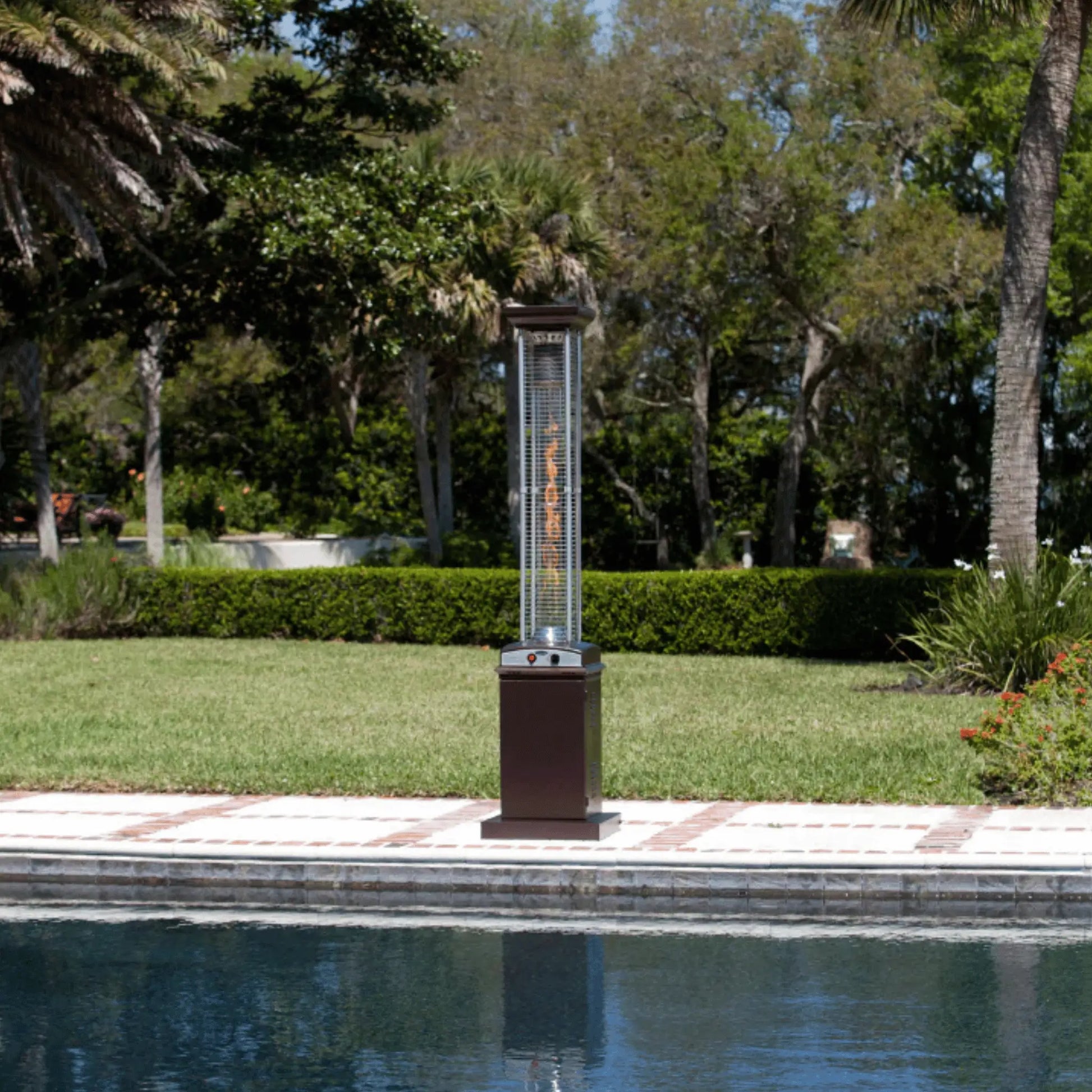 Fire Sense Square Flame Propane Patio Heater - Front View