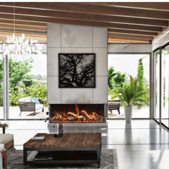 Tru View Bespoke 3-Sided Built-In Electric Fireplace | WiFi & Bluetooth Sound | Indoor & Outdoor