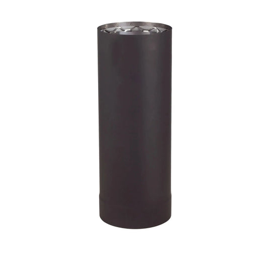 Vortex 6" x 6" Double Wall Black Stove Pipe | L-Section for Wood Stove Venting