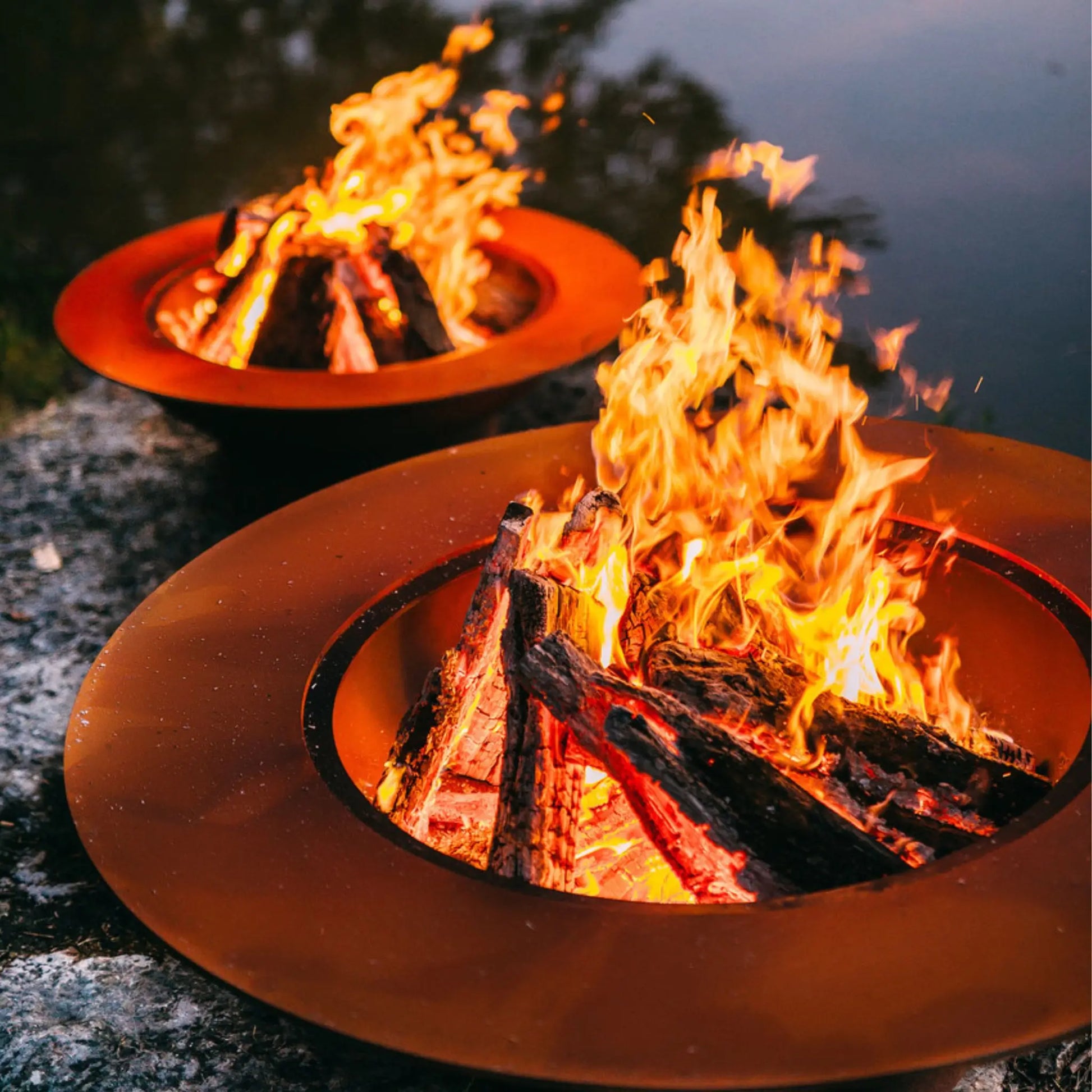 Fire Pit Art Magnum Steel Fire Pit – Oversized Ring Design Outdoor Fire Pit – Alternate Angle
