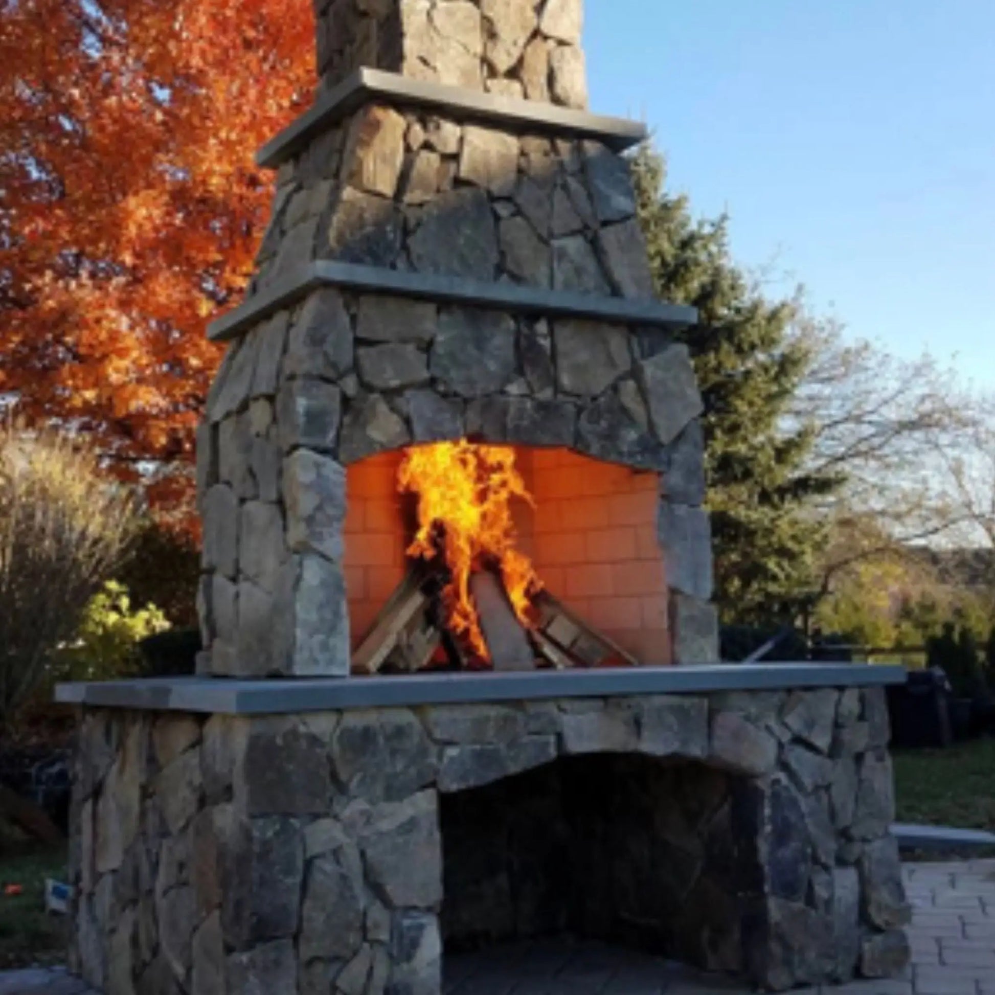 FireRock prefab outdoor fireplace 30-inch 36-inch 42-inch size options