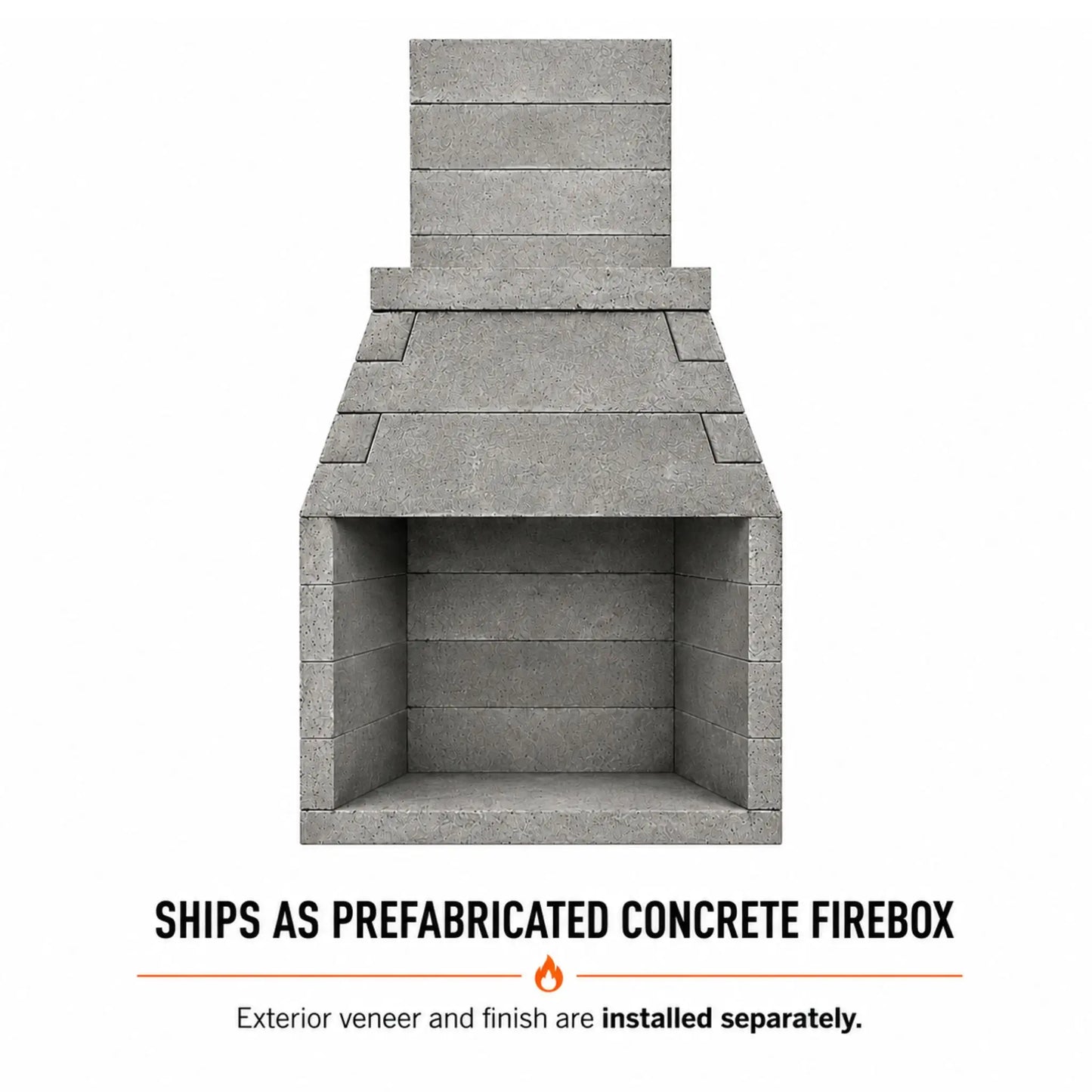 FireRock Pre-Fabricated Outdoor Wood Burning Fireplace | Masonry | 30", 36" & 42"