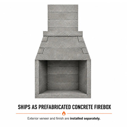 FireRock Pre-Fabricated Outdoor Wood Burning Fireplace | Masonry | 30", 36" & 42"